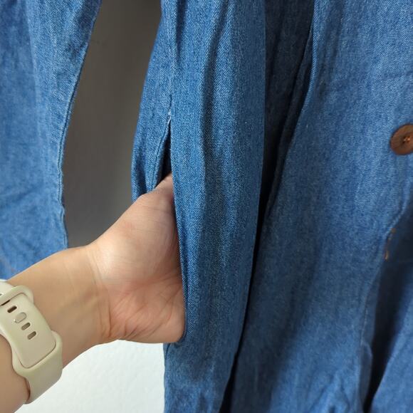 Vintage 80s Denim Blue Womens Jumpsuit Western Cowgirl Button Front Size Large - Picture 5 of 9